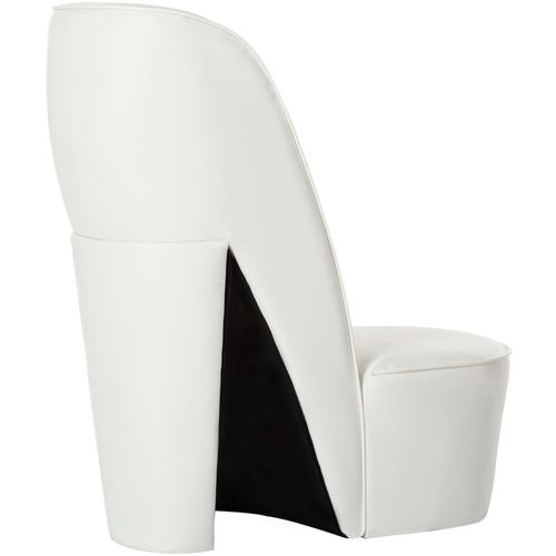 Stolica u obliku visoke pete od umjetne kože bijela slika 19