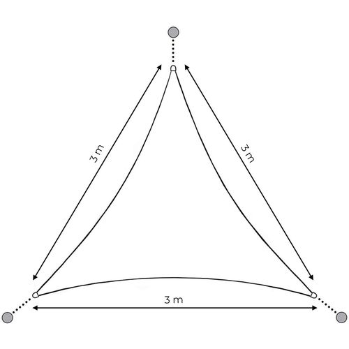 ModernHome suncobran trokutasto jedro - bež - 3x3x3m slika 7