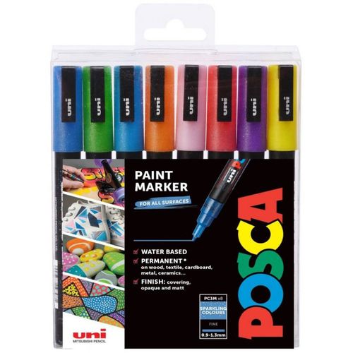 UNI POSCA marker pc-3m šljokaste boje 8/1 slika 3