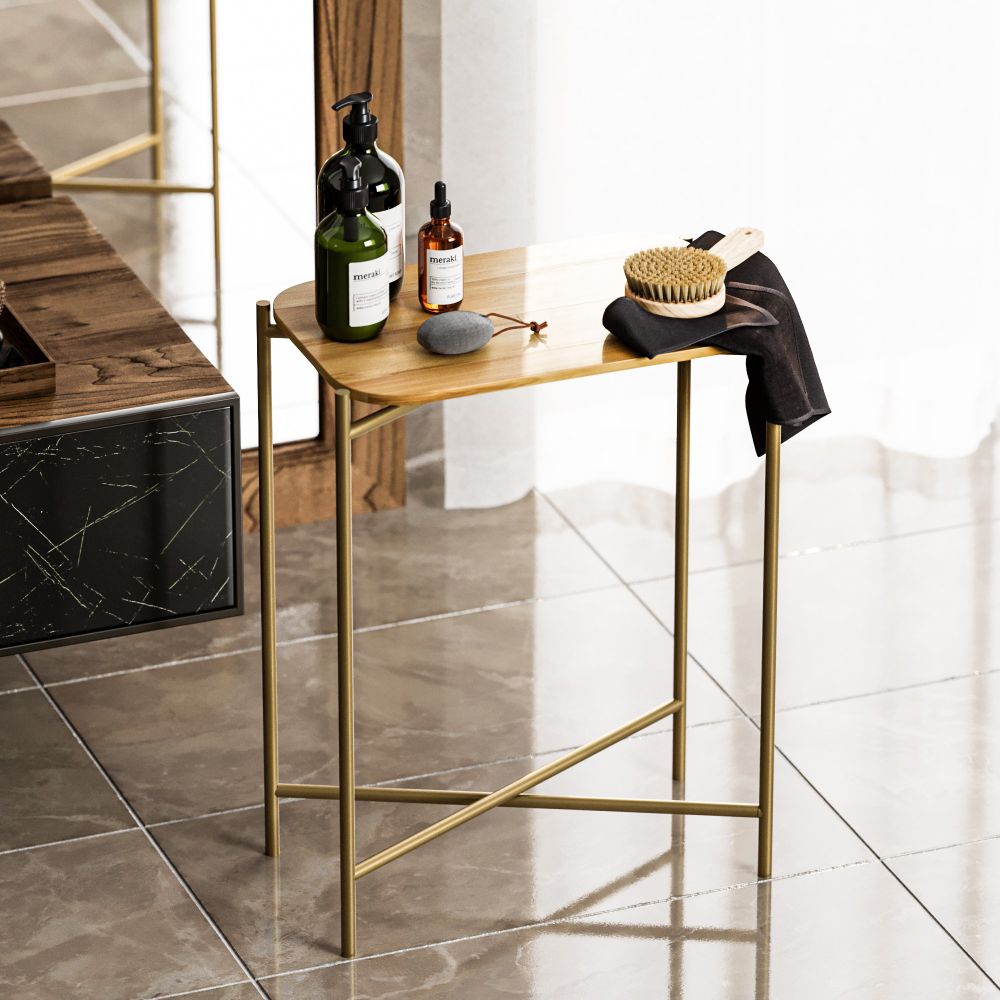 Shb-003-A Gold Prirodni Stolić za Kafu slika 1