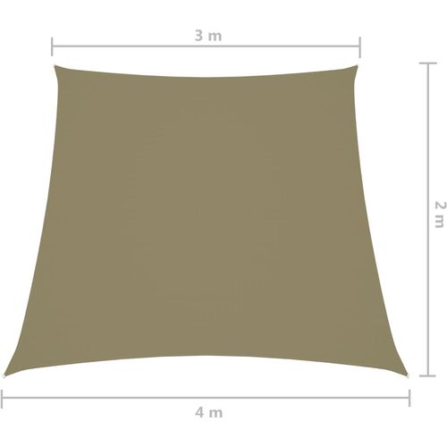 Jedro protiv sunca od tkanine Oxford trapezno 2/4 x 3 m bež slika 6