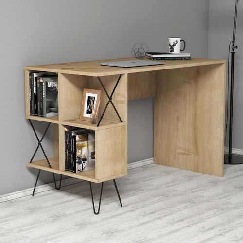 Woody Fashion Studijski stol i policu za knjige, Extra - Oak slika 3