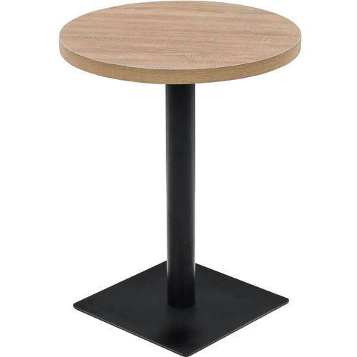 Okrugli stol za bistro od MDF-a i čelika 60 x 75 cm boja hrasta slika 8