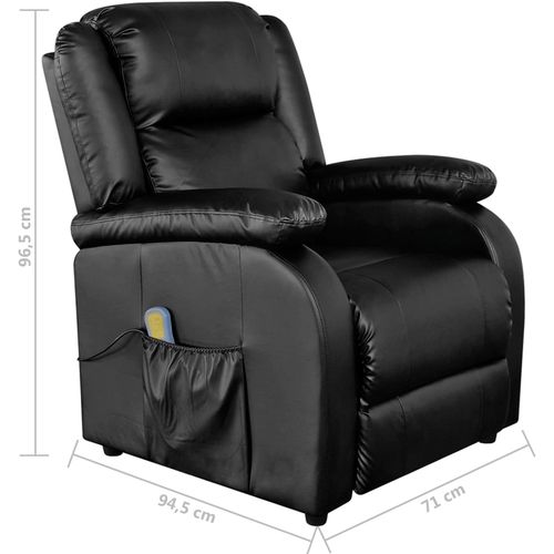 Masažna stolica od umjetne kože crna slika 52