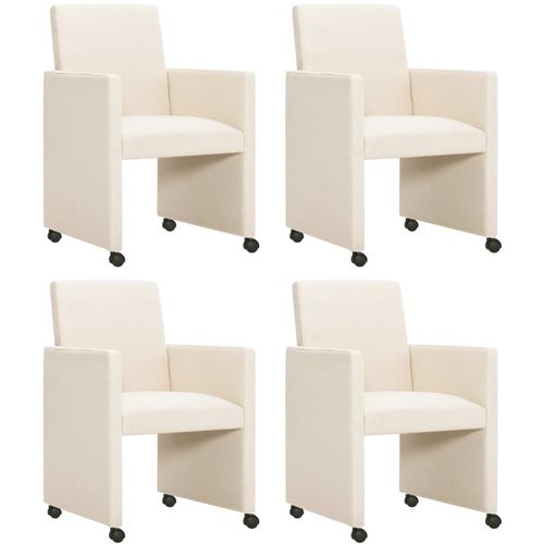Blagovaonske stolice od tkanine 4 kom krem slika 9