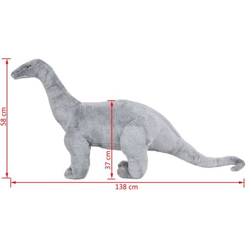 Stojeća plišana igračka dinosaur brachiosaur sivi XXL slika 7