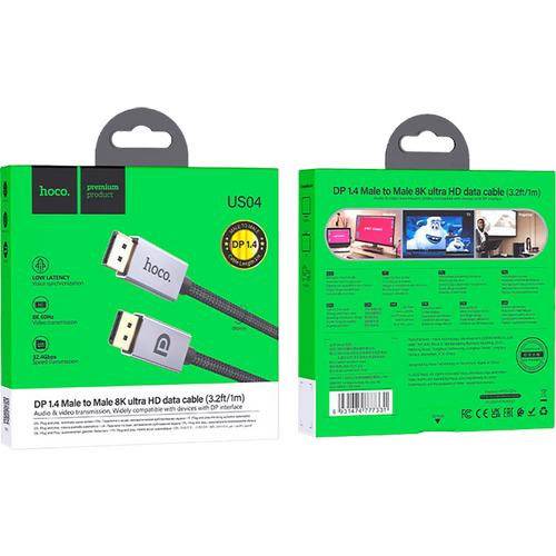 hoco. Kabl display port na display port, US04, 1 met - US04 1M slika 2