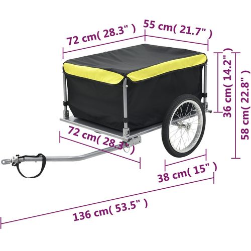 Prikolica za bicikl crno-žuta 65 kg slika 28