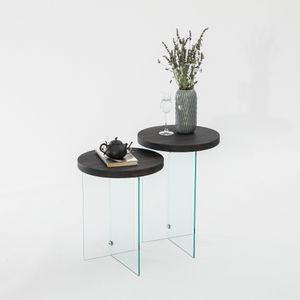 Set stolića za kafu Serenity 2 - Antracit, Transparentni Antracit