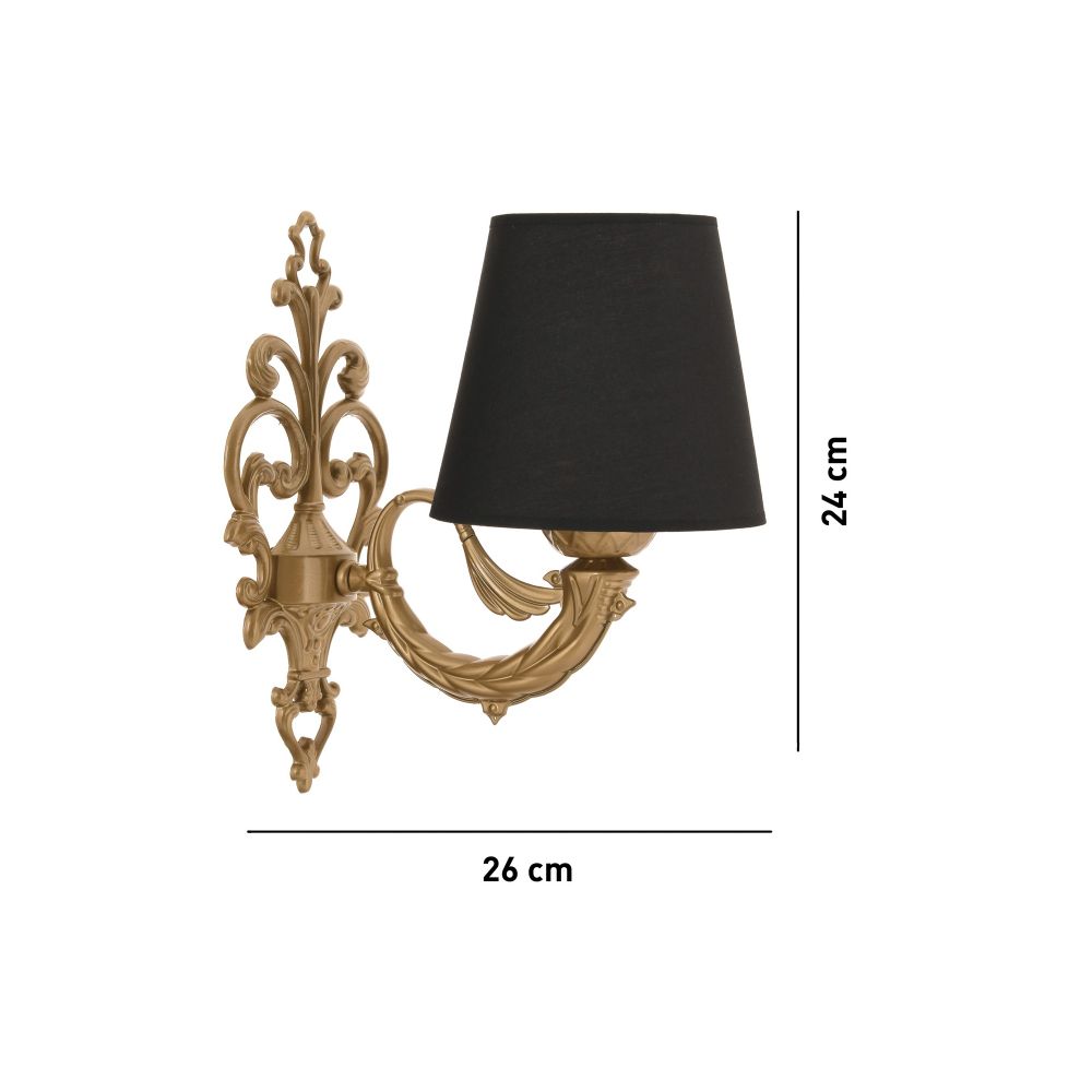 Lampa za zid Lily - Crna i zlatna slika 4