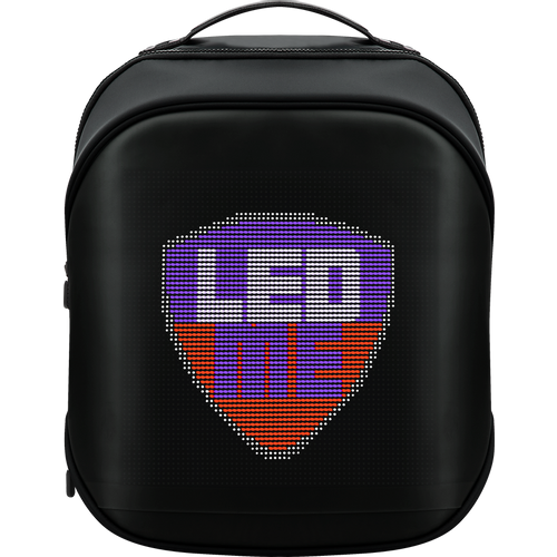 Prestigio LEDme MAX backpack, animated backpack with LED display, Nylon+TPU material, connection via bluetooth, dimensions 42*31.5*20cm, LED display 64*64 pixels, black color. slika 1