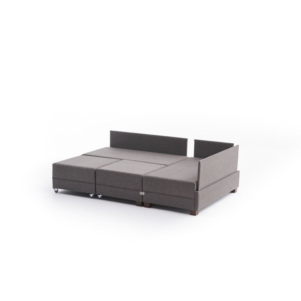Ugaona Sofa na Razvlačenje Fly - Desni Kut, Braon slika 7
