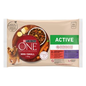 Purina ONE® Active, 12x(4x100g) s govedinom, krumpirom i mrkvom u umaku s patkom, tjesteninom i mahunama u umaku