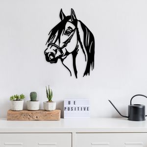 Horse Head Black Decorative Metal Wall Accessory