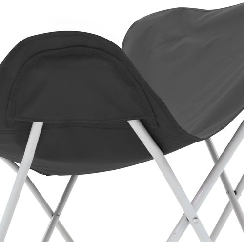 Stolice za kampiranje u obliku leptira 2 kom sklopive crne slika 36