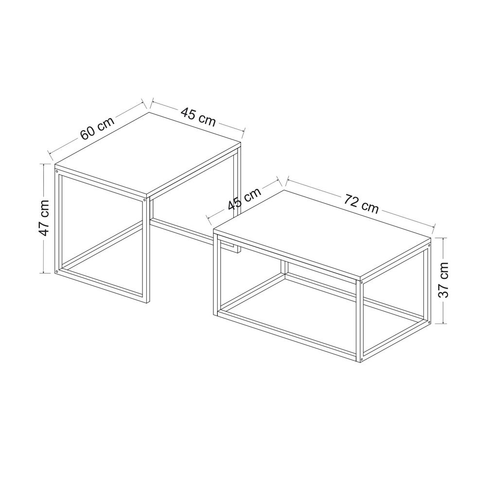 Leka - Crni Nesting Sto (2 Komada) slika 6