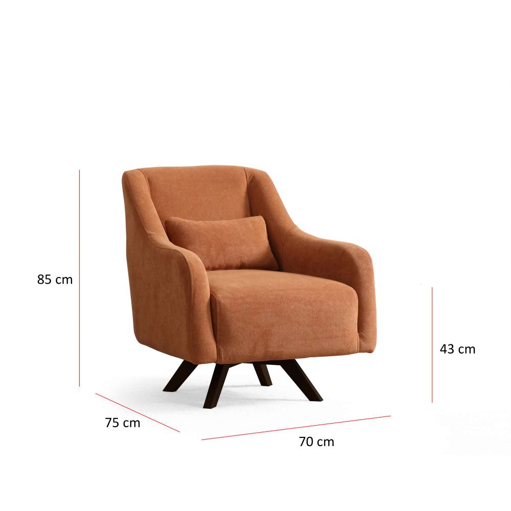 Wing Chair Hera - Narandžasta i Crna slika 6