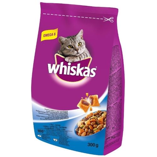 WHISKAS Suha hrana za mačke Tuna 1+, potpuna hrana za odrasle mačke, 300 g slika 1