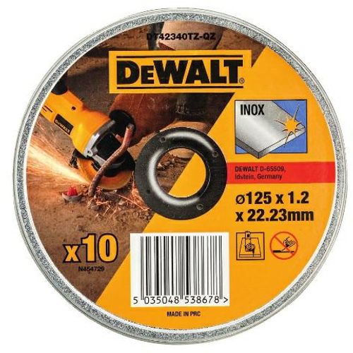 DeWalt disk za rezanje metala 125 x 1,2 x 22,2 mm, 10 komada, INOX slika 1