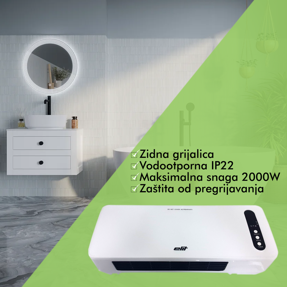 Elit Zidna Grijalica PTC-22, 2000W slika 2