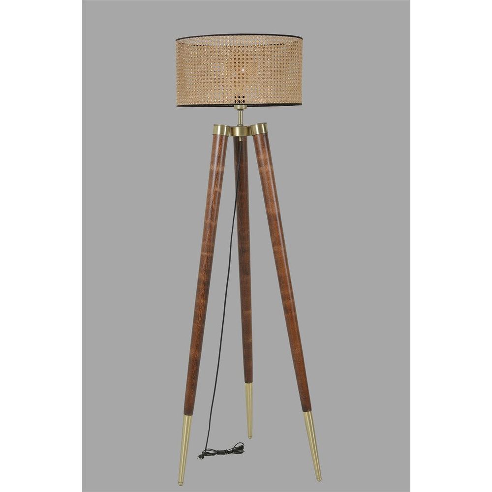Podna Lampa u Bež Boji s Orahovim Finišem - Model 8578-11 slika 3