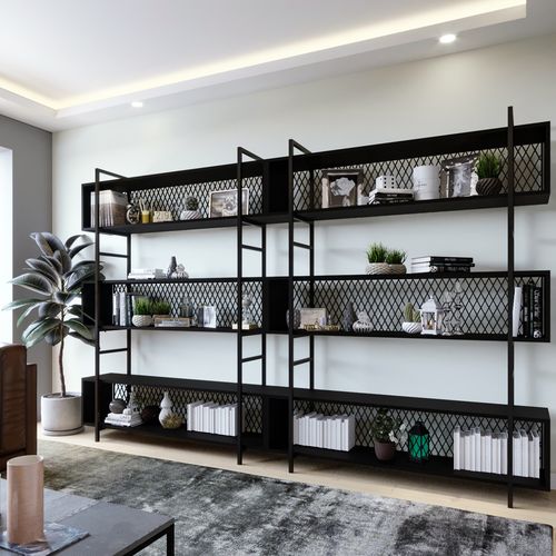 İclal Duvar Tipi Dekoratif Takım L1160 Black Multi Purpose Shelf slika 2