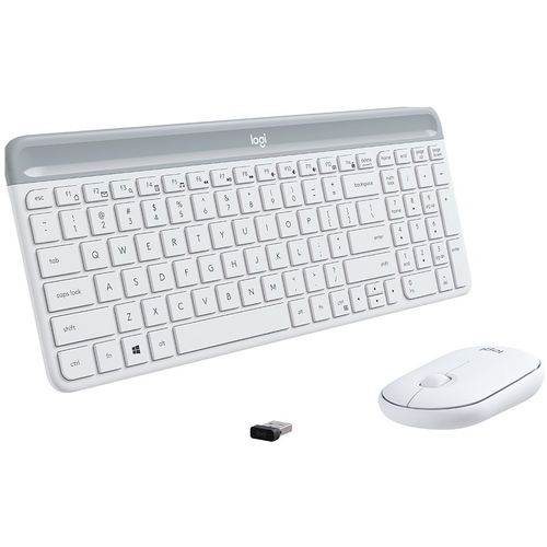 Tipkovnica + miš Logitech MK470 Slim Wireless, bijela slika 1