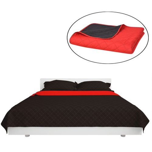 131553 Double-sided Quilted Bedspread Red and Black 220x240 cm slika 21