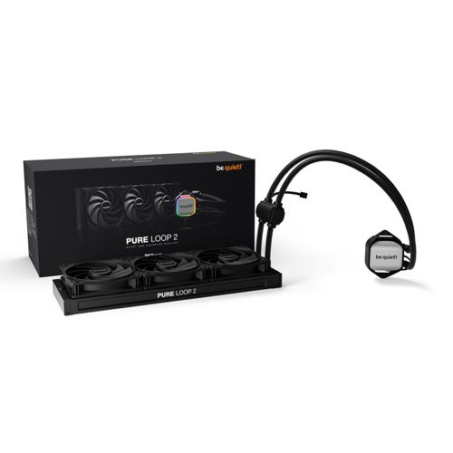 be quiet! BW019 PURE LOOP 2, 360mm [with Mounting Kit for Intel and AMD], Doubly decoupled PWM pump, Three Pure Wings 3 PWM fan 120mm, Unmistakable design with ARGB LED and aluminum-style slika 2