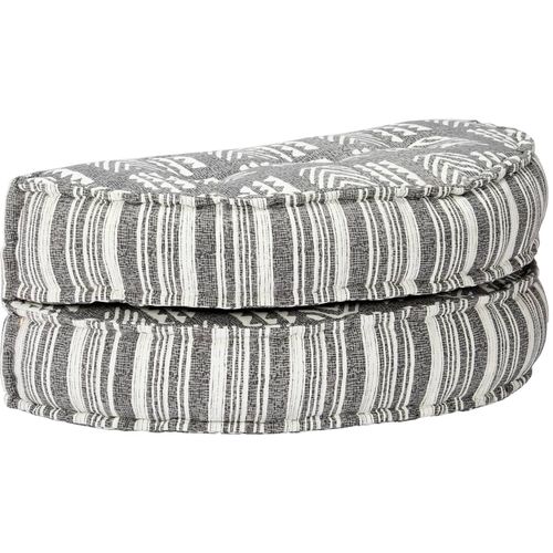 283788 Pouffe 100x20 cm Grey Stripe Fabric slika 4