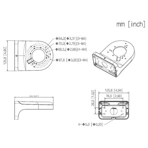 Dahua nosac DH-PFB205W-E zidni nosac dome kamere slika 3