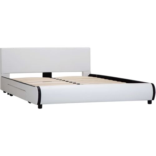 Okvir za krevet od umjetne kože s ladicama bijeli 120 x 200 cm slika 41