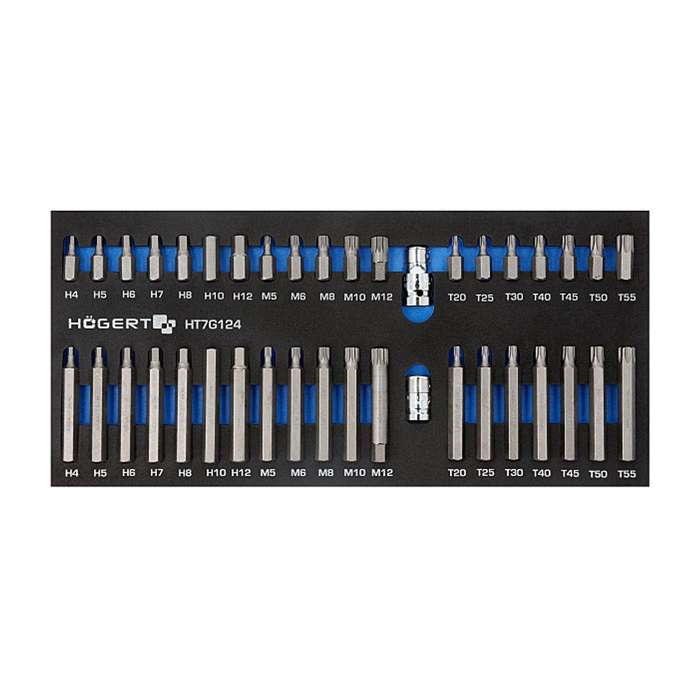Högert  Umetak za radionička kolica, set bit nastavaka 3/8"-1/2", Torx, Imbus, XZN-profil (40-dijelni) slika 1