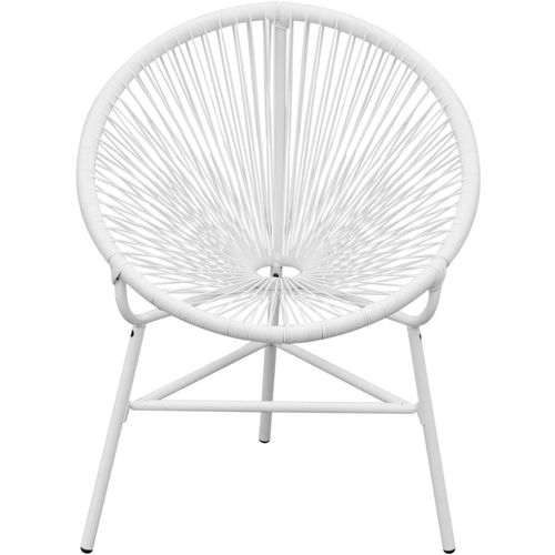 Vrtna okrugla stolica poliratan bijela slika 28