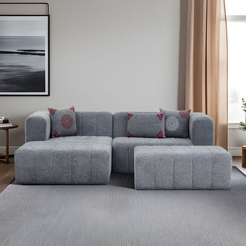 Beyza Mini Left - Grey Grey Corner Sofa slika 2