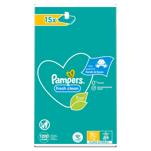 Pampers vlažne maramice fresh clean 15X80 XXL slika 2