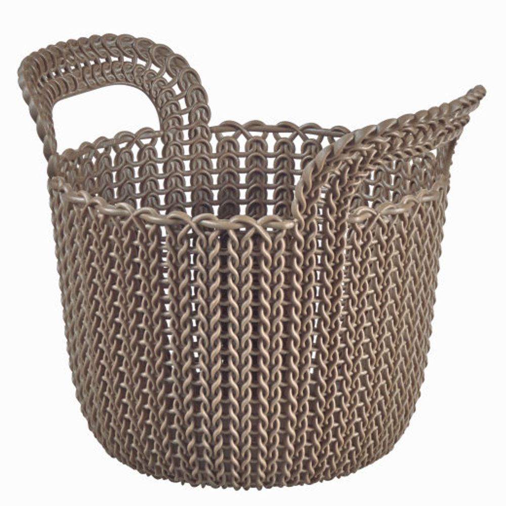 Knit Korpa za odlaganje 3L okrugla smeđa slika 1