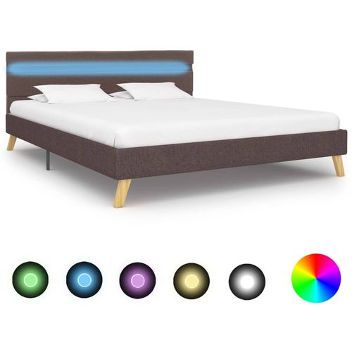 Okvir za krevet od tkanine s LED svjetlom bež 120 x 200 cm slika 23