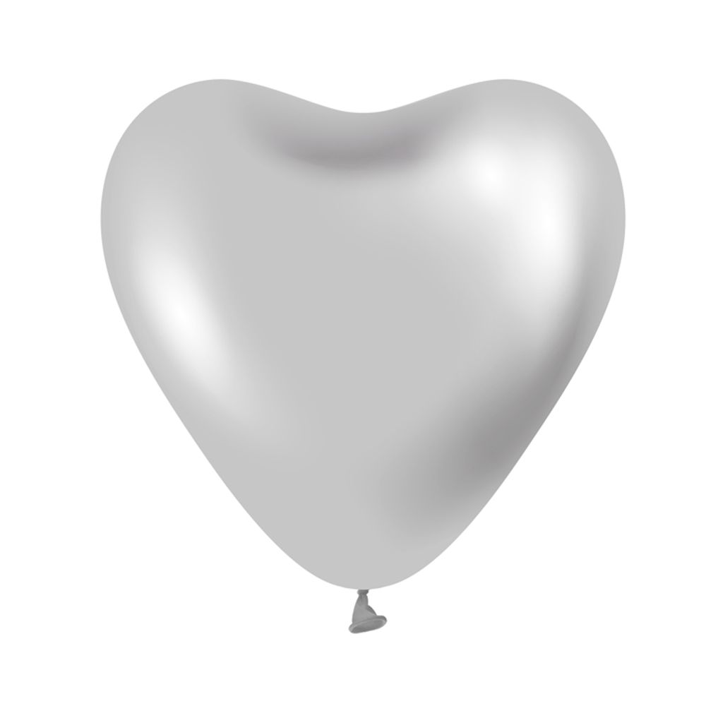 CB-S6LS Balon Srce Platinasto Srebro 30cm, 6kom slika 1