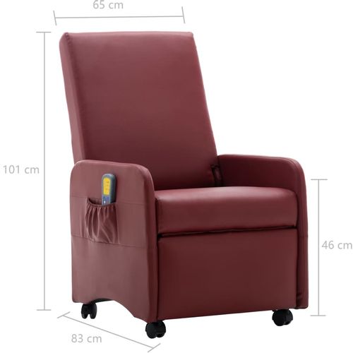 Masažna fotelja od umjetne kože crvena boja vina slika 31