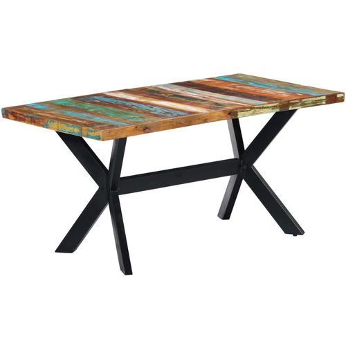 Blagovaonski stol od masivnog obnovljenog drva 160 x 80 x 75 cm slika 17