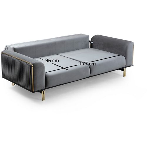 Atelier Del Sofa Trosjed na razvlačenje LONDON sivi, London - Grey slika 7