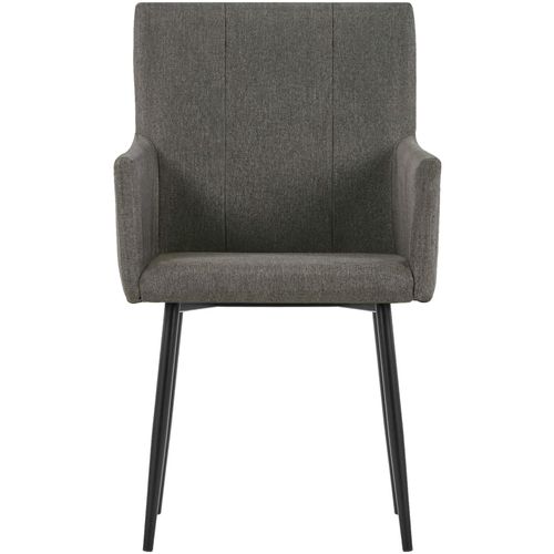 Blagovaonske stolice 2 kom smeđe-sive od tkanine slika 10