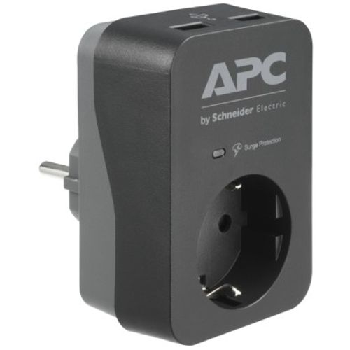 APC PME1WU2B-GR APC Essential SurgeArrest, 1 Schuko + 2 USB Charging Ports (2.4A Total), 230V 16A slika 1