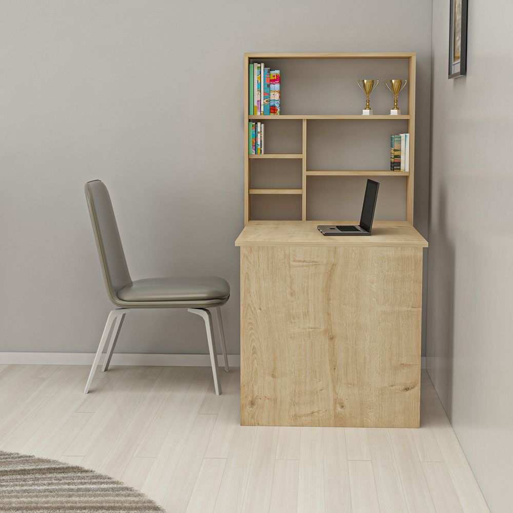 Sedir - Oak Study Desk - radni sto sa policom slika 2