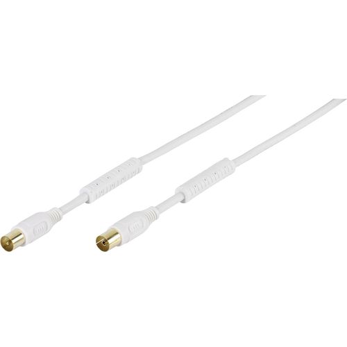 Vivanco antene priključni kabel [1x 75 Ω antenski ženski konektor - 1x 75 Ω antenski muški konektor] 3.00 m 110 dB pozlaćeni kontakti, s feritnom jezgrom bijela slika 2
