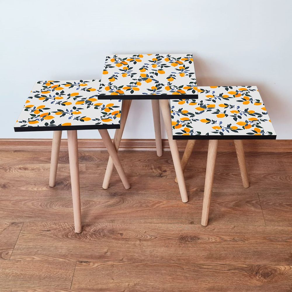 Set od 3 Nesting Stolova - Bijeli, Narandžasti i Zeleni slika 1