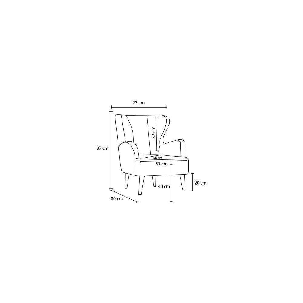 Karina Prestij - Antracitni Wing Chair slika 6