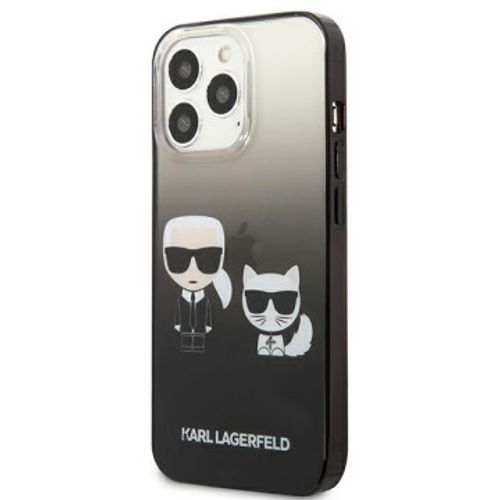 Karl Lagerfeld Futrola za iPhone 13 Pro Black Karl & Choupette Head Gradient slika 1