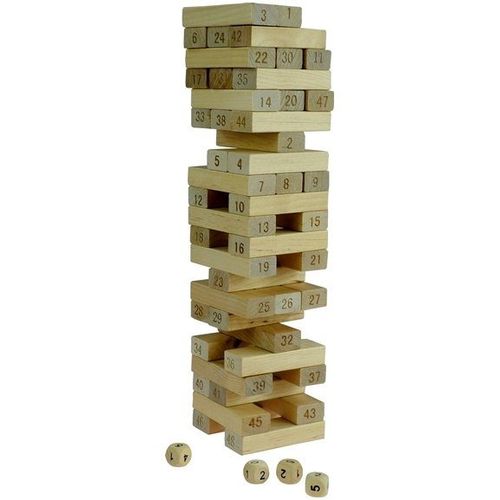 Društvena drvena igra Jenga s brojevima Wood Toys slika 4